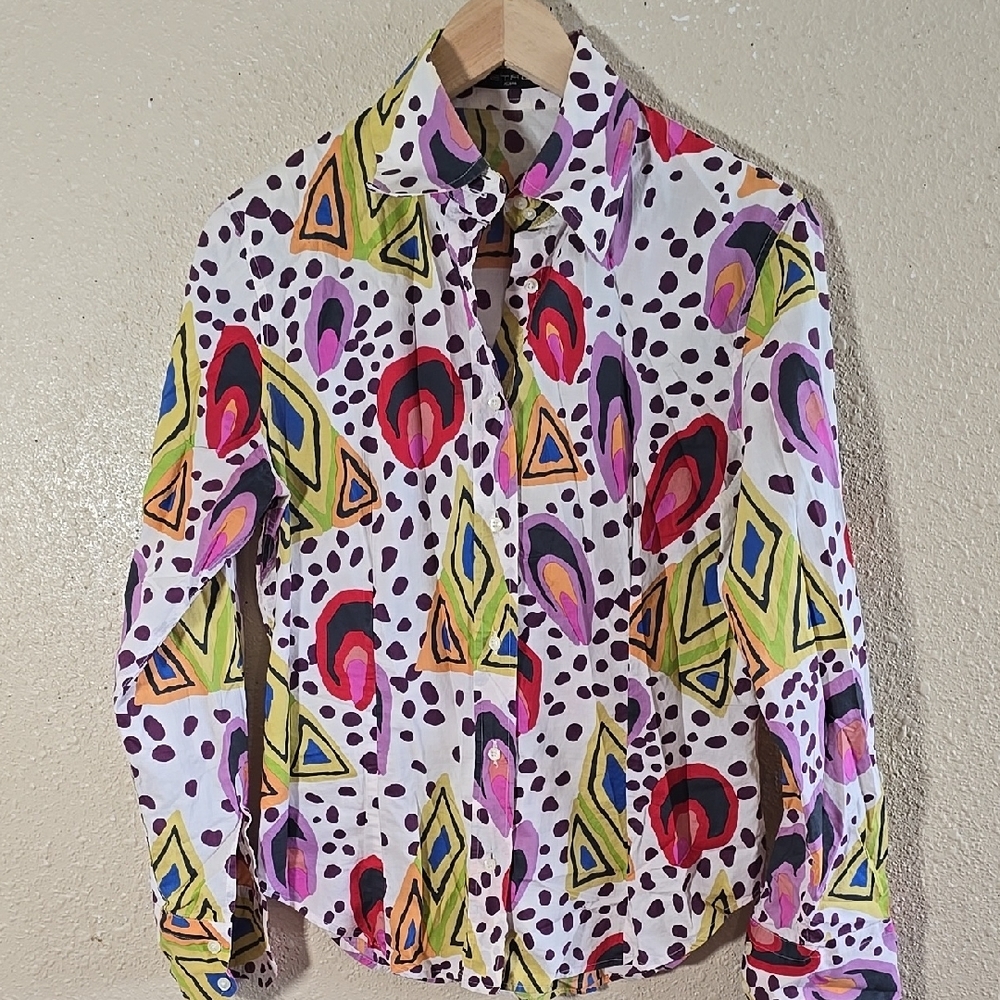 Etro Multicolor Geometric Pattern Button Down Shi… - image 1